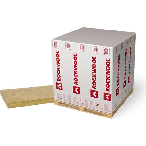 Panneau isolant en laine de roche 1200x600mm Ep. 50mm – Isolation incombustible – Absorption acoustique jusqu'à 90% – Rockwool