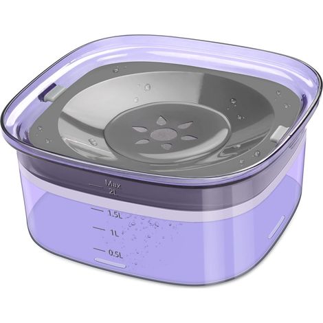 Gamelle d'eau pour chien de 2 L (70 oz) anti-déversement et grande capacité, étanche, avec distributeur d'eau lent et anti-éclaboussures. (1/5)