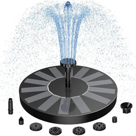 Fontaine Solaire pour Extérieur Améliorée avec 6 Effets de Pulvérisation Pompe D'étang Solaire Flottante Solaire pour Jardin, Étang, Bain D'oiseaux-DOU