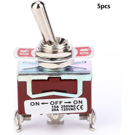 5 interrupteurs SPST 3 positions ON OFF ON, monopolaire étanche pour panneau (1/5)