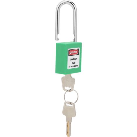 Cadenas de sécurité en nylon PA 38mm pour zones à risques chimiques et nucléaires, isolant électrique haute résistance, couleur verte (1/5)