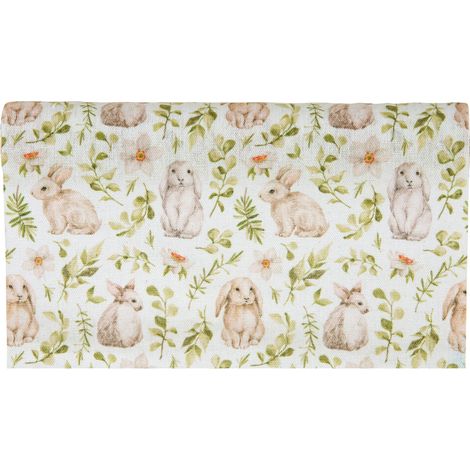Piovaccari Runner Rabbits H 28 Cm L 3 Mt Bianco Verde