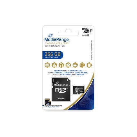 Tarjeta Mediarange MicroSD 256GB UHS-1 CL.10 Inkl. (1/3)