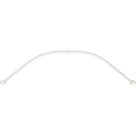 Barre pour rideau de douche ajustable 80/90 cm – Aluminium blanc – Installation simple avec matériel inclus – Compatible avec tous les rideaux standards