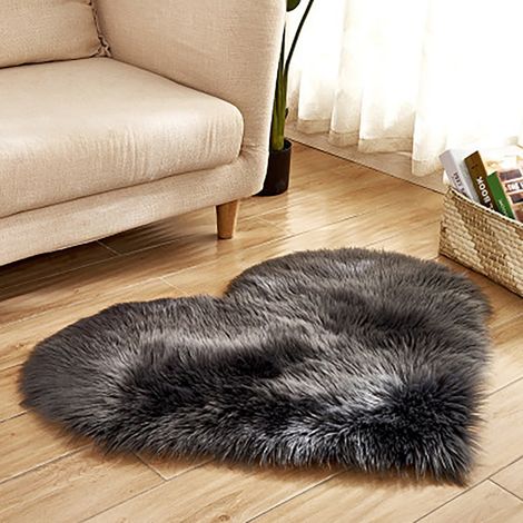 Tapis Shaggy - Imitation Peau De Mouton - Polyester - 40 x 50 cm - Blanc Violet Noir Rouge Gris - Pour Chambre Salon Entrée (1/4)