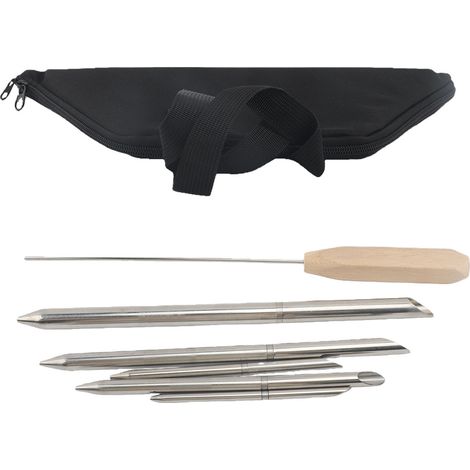 Kit di attrezzi per la giunzione di cavi in acciaio inox da 1/4", 5/16", 3/8", 7/16" e 1/2", con aghi, spingicavo e borsa per il trasporto. (1/5)