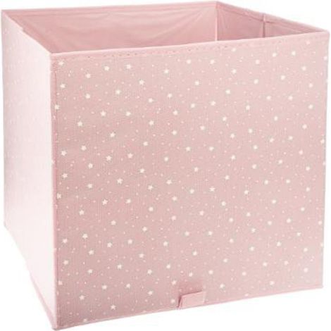 Boîte de Rangement Pliable Etoiles 29x29cm Rose