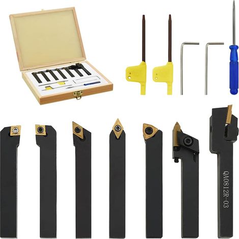 vidaXL Set de herramientas de torneado indexable 12 piezas 8x8mm 70mm (1/4)
