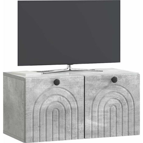 Maison Exclusive - Meuble TV mural Gris béton 59,5 x 31 x 30 cm Bois d'ingénierie
