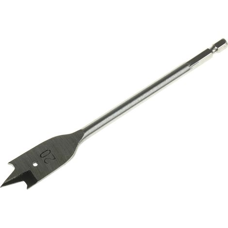 Foret Acier chrome vanadium RS PRO Foret à bois plat 20mm x 152,4 mm ( Prix pour 1 )