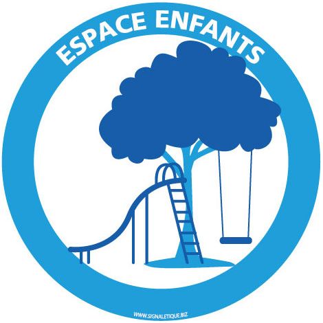PANNEAU INFORMATION ESPACE ENFANT (H0389) - Plastique PVC 1,5 mm - Diamètre 125 mm