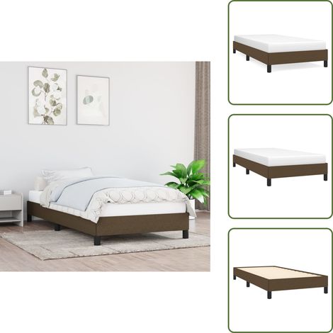 Bettgestell ohne Matratze Dunkelbraun 100x200 cm Stoff - Bettrahmen - Doppelbett - Lattenrost - Holzrahmen - Massivholzbette (1/5)