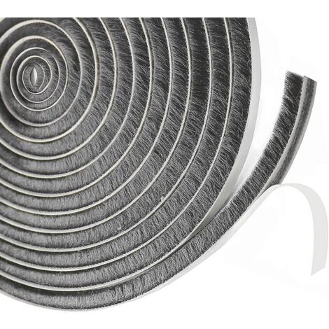 Joint brosse porte coulissante,9 mm(B) x 15 mm(D) x6M(L) Joint Fenetrepour Lsolation Phonique Porte,volet isolant (1/5)