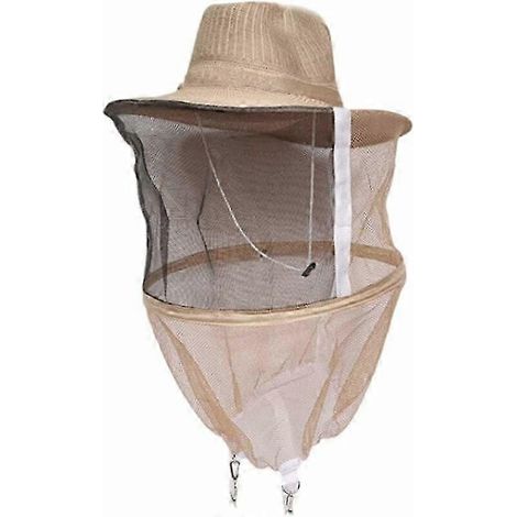 Chapeau d'apiculteur avec voile, masque anti-moustiques avec anneau en acier et tour de cou réglable (1/4)