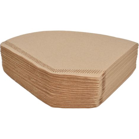 100 filtres à café jetables en papier filtre à café, en pâte de bois naturelle, pour 2 à 4 tasses (1/5)