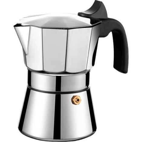 Espresso machine, silver, coffee maker, perfect camping coffee pot, easily make delicious coffee at home, stainless steel coffee pot, home coffee brewing equipment, small size - 150ML (1/5)