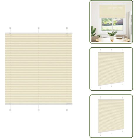 The Living Store Plissee Creme 120x150 cm Stoffbreite 119,4 cm Polyester - Rollos (1/5)