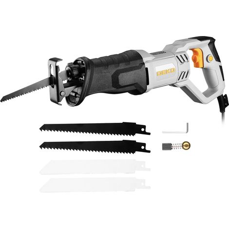 Scie Sabre Électrique 710W, kit avec 4 Lames de Coupe, Vitesse Variable 2800 SPM, Course 20 Mm, Changement Lame sans Outil, Scie Multifonction Coupe Bois Métal Tuyaux (1/5)