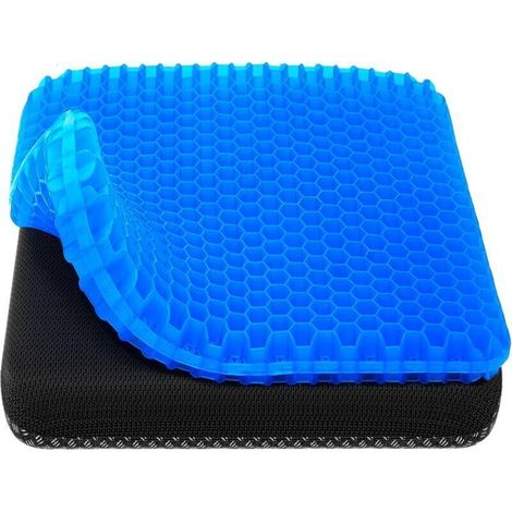 Coussin de siège en gel, coussin de siège rafraîchissant (extra large et épais), design en nid d'abeille respirant, coussin de chaise de bureau/fauteuil roulant/siège de voiture, 30 x 26 x 2 cm