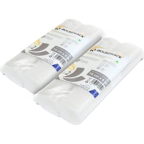 4 Rouleaux Sous Vide 18 x 600 cm  Pack Économique 100 Microns  Sans BPA et Certifiés UE  Idéal Fromage et Rôtis  Compatible Tout Appareil de Mise sous Vide (1/5)
