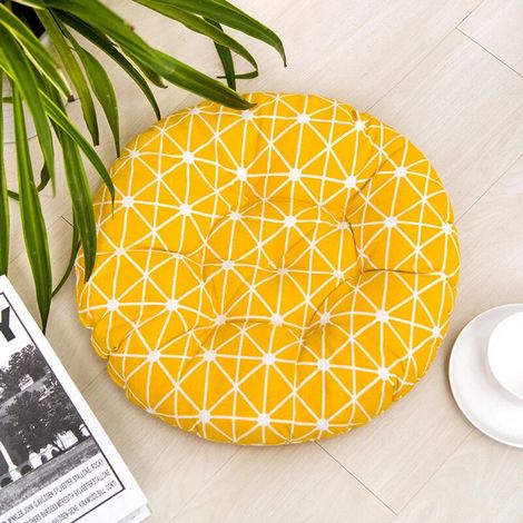 Coussin de chaise, 1 coussin d'assise 40x40cm, coussins de chaise pour intérieur et extérieur - Coussins de chaise décoratifs pour mobilier de jardin. (Rond, B)..DEBUNS (1/3)