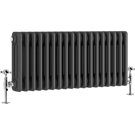WarmeHaus 300x830mm Traditional 3 Column Anthracite Radiator (1/5)