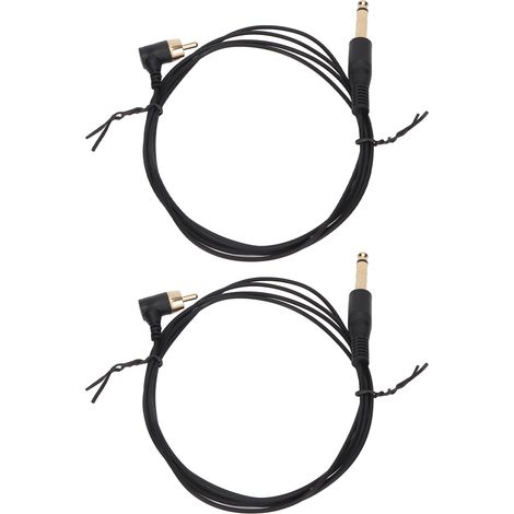 2 pièces de 1,8 m de coude RCA pour machine à tatouer, câble d'alimentation ultra-fin de 2,2 mm de diamètre extérieur, accessoire de tatouage, noir. (1/5)