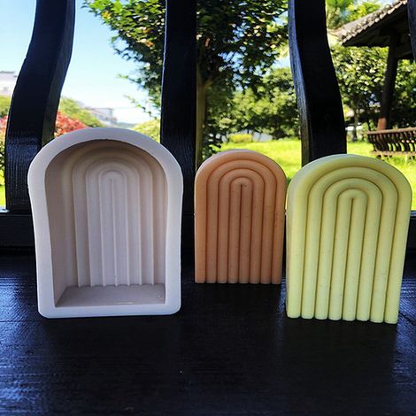 Moule à bougie d'aromathérapie en forme d'arche géométrique, moule en silicone pour cire et plâtre, moule en forme de N pour décoration intérieure à faire soi-même (1/5)