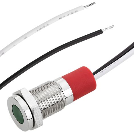BeMatik - Lampe voyant LED 8mm 12VDC à montage sur panneau vert (1/5)