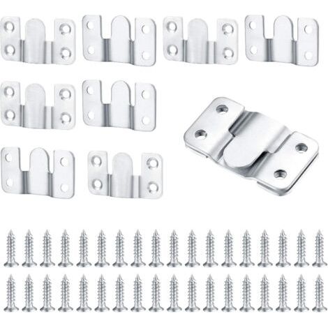 10 Pièces Support Montage Encastré Dissimulé, Supports Suspension Emboîtement Robuste, Connecteur de Meubles, Matériel Suspension Mural Acier Inox Suspendu pour Photos, Miroirs, Sffichage d'image