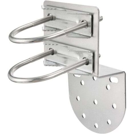 Basetbl – Support mural pour mât d'antenne 25-50mm – Acier nickelé antirouille – Fixation stable pour antennes TV et parabole – Kit de montage inclus