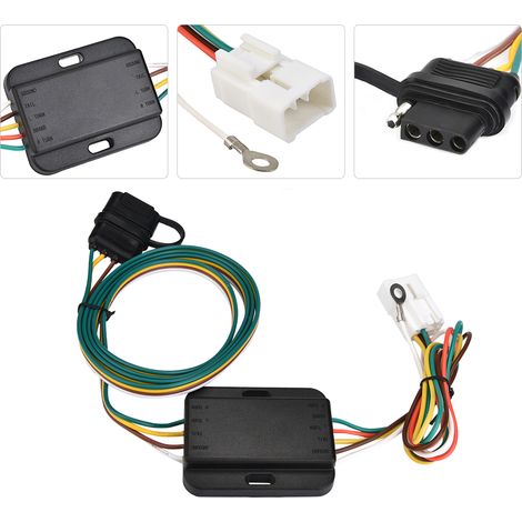 Prise de remorque métallique de style européen à sept broches + support 12 V