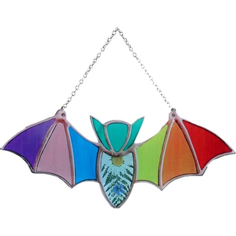 Suncatcher - Chauve-Souris En Acrylique - Décoration De Fenêtre Pour Halloween - Accroche Murale Ou Suspendue - 1 Pièce (1/5)
