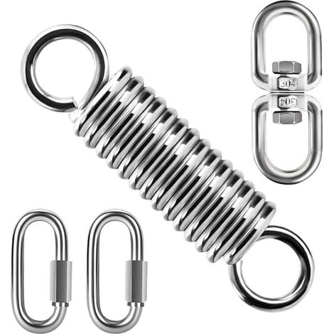 Kits De Suspension À Ressort, Ressort De Hamac, Suspendue Ressort en Acier, avec Crochet 2 Mousquetons,Capacité De Charge 240kg,pour Yoga Hamac Chaise Suspendue Sac De Boxe (1/5)