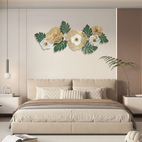 Hangende Dekoration Sofa Hintergrund / Büro Wanddekoration Blumen Wanddekoration, Eisenkunst Moderne Kreativ Dekoration, 138  57cm