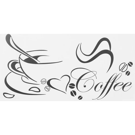 2 autocollants muraux décoratifs motif tasse à café originale pour la décoration de la cuisine et du salon (1/5)