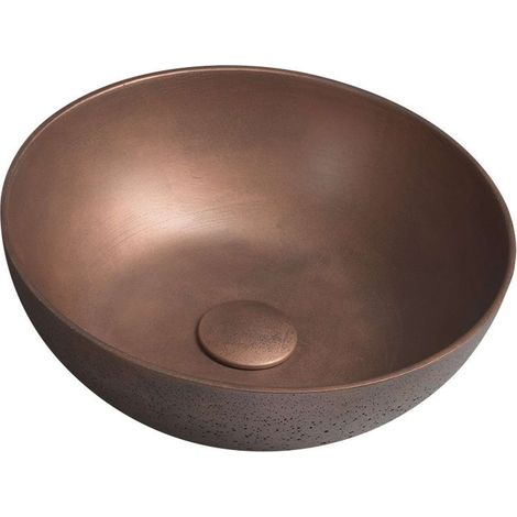 Sapho Formigo - Lavabo sobre encimera diámetro 39 cm, sin rebosadero, sin orificio para grifo, cobre mate FG320 (1/5)