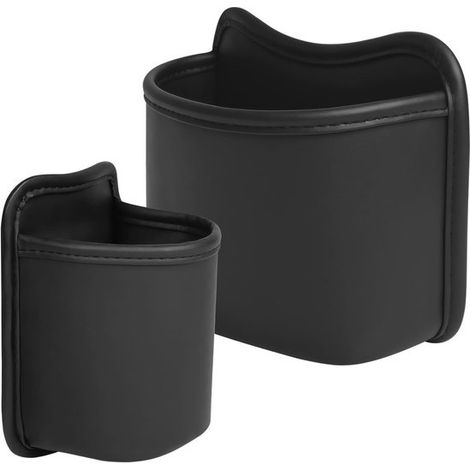 Portavasos para coche - Soporte para botellas de puerta - Almacenamiento de bebidas - Fácil montaje con clip - 2 piezas - Negro (1/5)