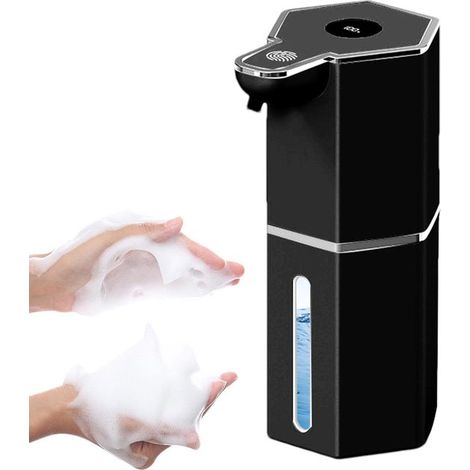Automatischer Seifenspender – kontaktlose Entnahme – hygienische Bedienung – vier einstellbare Dosierungen – 360 ml – Schwarz (1/5)