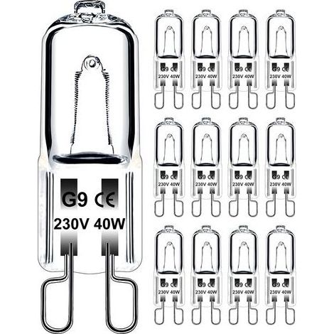 Ampoule G9 40W 230V Dimmable Blanc Chaud, Ampoule Halogène G9 Tolérance de 300°C, Ampoule Four G9 Pour Four Micro-ondes Cuisinière Plafonniers, Lot de 12-Karteo (1/5)