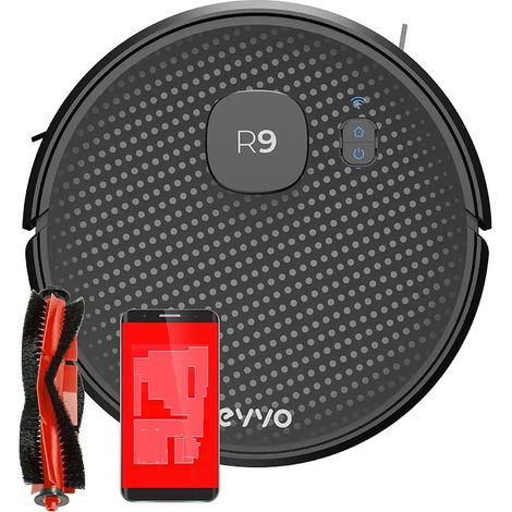EVVO Saugroboter R9, Lasertechnologie, ultrapräzise Navigation, 3000 Pa, 110 Min. Laufzeit, App, saugt …