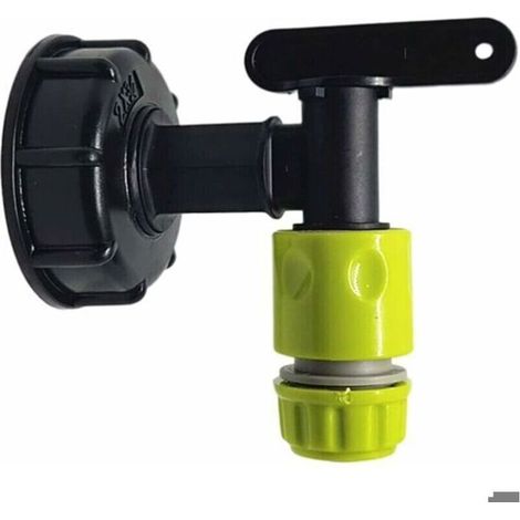 Robinet Cuve 1000l Plastique avce Raccord Tuyau darrosage Adaptateur de Robinet de Rservoir IBC Connecteur Filetage 34 (1/4)