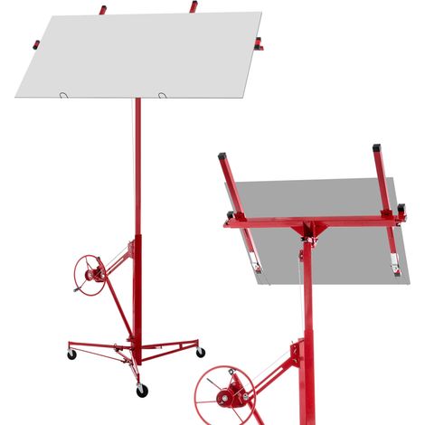 Lève-plaques plâtre – 68kg – 140-350cm – Inclinaison 60° – Pliable – 3 roulettes freinées – Cloisons/Plafonds (1/5)