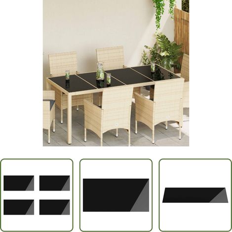 vidaXL Table extérieure - Plateau de table 4 pcs Noir verre trempé (1/5)