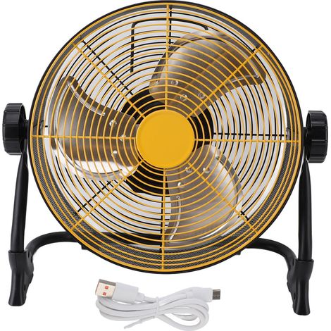Ventilador de pie industrial recargable con batería de litio 2000mAh, carcasa de acero inoxidable y función powerbank – Ideal para camping y exteriores (1/5)