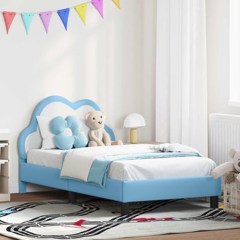 Kinderbettgestell mit Kopfteil mit Kopfteil Blau 80 x 160 cm PU (1/5)