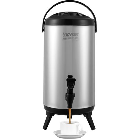 VEVOR Distributeur de Boissons Isotherme 9,2L Distributeur d’Eau Chaude et Froide Non Electrique Inox Alimentaire Conservation 4-6H Conteneur Isotherme avec Robinet Portable pour Camping Restauration