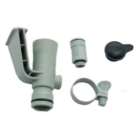 Support de Tuyauterie et Valve de Jet 637R/12363 – pour Piscines Hors Sol – avec Bouchon Noir Inclus