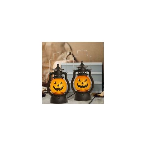 Lot de 2 lanternes citrouille Halloween portables, décoration maison, bar, école – (1/5)