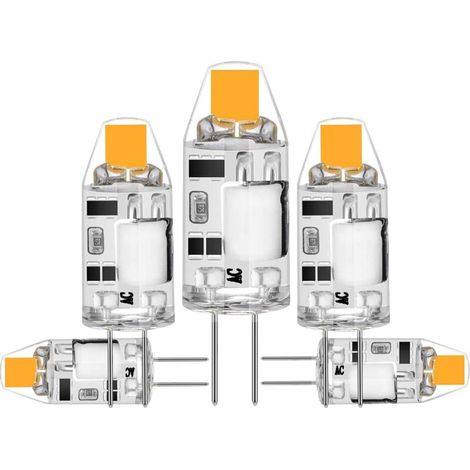 5er-Pack G4 2 W LED-Leuchtmittel – ersetzt 20 W Halogenlampen – Warmweiß 3000 K – 200 lm – 12 V AC/DC G4 – kein Flimmern – dimmbar [Energieklasse F]